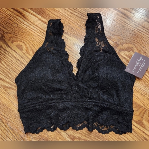 NWT Smart & Sexy Signature Lace Deep V Black Bralette Size L - Picture 5 of 9